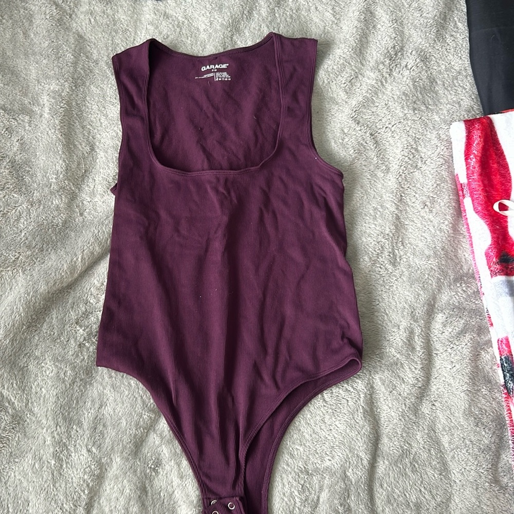 garage body suit maroon